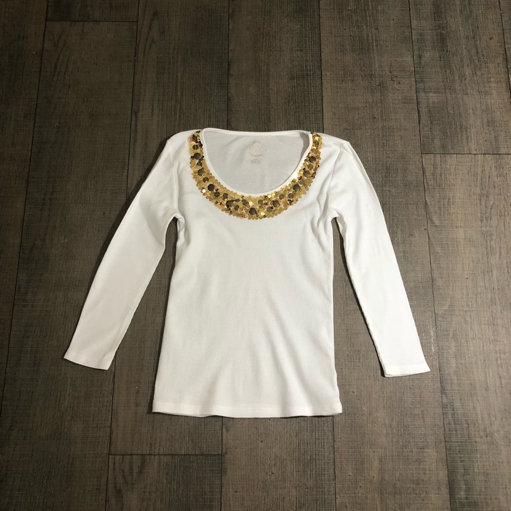 Michael Kors T-shirt XS 3/4 sleeve white